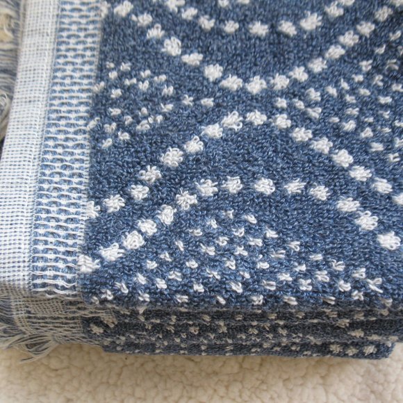 Boho Luxury Bath Towel with Fringe Towel Set, Blue, B13, NWT - Picture 3 of 3